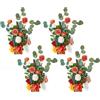 VEVOR - Composizioni floreali artificiali da 4 pezzi, alte 44 cm, per corridoi di matrimoni, centrotavola floreali arancioni per cerimonie, ricevimenti, feste, decorazioni per esterni