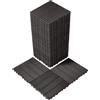 VEVOR Piastrelle per Patio ad Incastro 36 Pezzi 300 x 300 x 20 mm, Piastrelle Impermeabile in Plastica, Piastrelle per Tutte Le Condizioni Atmosferiche, per Portico Piscina Cortile, Marrone Scuro