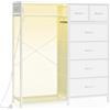SONGMICS Stand Appendiabiti con Cassettiera, 6 Cassetti in Tessuto | Armadio Aperto, Barra, Ripiano Inferiore, 102,7 x 35 x 117,6 cm, Bianco Nuvola, Collezione BELLAH LGS523W102