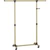 SONGMICS Stand Appendiabiti con Ruote, Attaccapanni, Altezza Regolabile 97-165 cm, Barra Estensibile, Ganci Laterali per Accessori, Oro Pallido LLR001A01