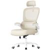 SONGMICS Sedia Ufficio Ergonomica, Girevole in Rete, Supporto Lombare | Sedia Scrivania, Funzione Oscillante, Beige Sabbia, Collezione KIME OBN041L01