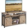 VASAGLE Mobile TV per Televisore fino a 65 Pollici, Tavolino Porta TV con Ripiani Regolabili, Ante Stile Fienile, Vintage, Struttura in Metallo, Marrone Cammello e Nero Semplice LTV071B50V1