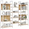 VASAGLE Libreria, Scaffale Portaoggetti, 14 Ripiani, Struttura in Metallo | Stile Moderno, 158 x 24 x 166 cm, Soggiorno Studio Ufficio, Rovere Dorato e Bianco Opaco, Collezione BARNET LLS107YA01