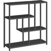 VASAGLE Libreria, Scaffale a 4 Ripiani, 30 x 100 x 103 cm, Scaffale Autoportante, per Soggiorno, Ufficio, Camera da Letto, Cucina, Nero Ebano e Nero Inchiostro LLS134B56