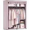 SONGMICS Armadio, Guardaroba Porta Abiti per Camera da Letto con 2 Barre Appendiabiti, Armadio Portatile in Tessuto, Pieghevole, per Armadio, 140 x 43 x 174 cm, Viola Lavanda RYG002P02