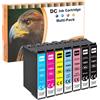 D&C Cartucce compatibili D&C 7X per stampanti Epson 80XL, modelli: T-801, T-802, T-803, T-804, T-805, T-806, Stylus Photo P-50, PX-650, PX-700, PX-710, PX-720, PX-800, PX-810, PX-820, PX-830, R-265, R-285, R-360, RX-560, RX-585, RX-685