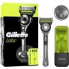 Gillette Labs - Rasoio da uomo, con 1 ricarica, colore grigio, manico riutilizzabile in metallo, cartuccia a lame affilate, testa flessibile, rasatura efficace con tecnologia FlexDisc 2D, scatola con