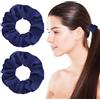 WLLHYF 2 pezzi Elastici per capelli in velluto rosa di grandi dimensioni, carini nastri elastici per capelli in corda per ragazze e donne, braccialetti natalizi, fermacapelli per coda di cavallo