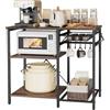 VEVOR Scaffale da Cucina Mobiletto Portaoggetti Utensili da Cucina 90x40x90 cm Ripiano Regolabile Rimovibile Cestello Scorrevole, Mobiletto Supporto per Microonde da Bar Ristorante con Ganci