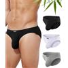 Casey Kevin Slip Uomo bambù Confezione da 3 Slip Basic Intimo Mutande,S-XXL | Slip Sportivi Uomo, Traspiranti, Comodi, Morbidi, Senza Etichetta, Vita Bassa, Per Quotidiana Sport Fitness Lavoro Relax