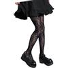 Mrotrida Collant a rete da donna con motivo floreale Y2k gotico pizzo fiore vedere attraverso collant calza