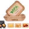 AiQInu Carta Forno per Friggitrice ad Aria Doppio Cestello,100 Pezzi 22x14cm Carta Pergamena Rettangolare BPA Free Antigrasso Fodera in Carta Monouso,Antiaderente Carta per Friggitrice ad Aria