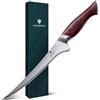 SANMEIHO Coltello per Sfilettare 18 cm in Acciaio 5 Strati 10Cr15MoV | Coltello Giapponese per Disossare Carne e Pesce, Lama 12°, Manico Ergonomico in Pakkawood - OKINAWA Series
