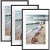 SONGMICS Set di 3 Cornici Foto, Portafoto, 40 x 60 cm | Cornice in PVC, Decorazioni Casa, Nero, Collezione KAVI RPF074BZ01