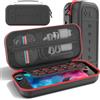 Gersker Custodia per Switch 2 Joy, Borsa Rigida Protettiva con 10 Slot per Schede di Gioco, Rete Portaoggetti per Accessori, Custodia da Viaggio Portatile per Console 2025 Switch 2