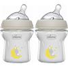 Chicco Natural Feeling Biberon Anticolica 0 Mesi + da 150 ml in Vetro, Biberon con Tettarella in Silicone Morbida e Flessibile, Adatto per Allattamento Misto, Flusso Lento, Colore Neutro