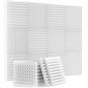 INMOZATA 12 pannelli fonoassorbenti in schiuma bianca | INMOZATA Pannelli fonoassorbenti da 2,5 x 30 x 30 cm, ignifughi, per studio di registrazione, casa, uffici