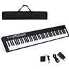 COSTWAY Tastiera Pianoforte 88 Tasti 128 Ritmi e Toni (Nero) | Tastiera Elettronica con Custodia Borsa, Pianola con MIDI e Funzione di APP Bluetooth, per Principianti