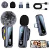 HBSFBH Mini microfono wireless, 2 Pack Microfono Lavalier senza fili con riduzione del rumore, Microfono Cellulare,Microfono a Clip Plug-and-Play, Microfono a cravatta senza fili per YouTube, TikTok, podcast