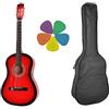 YKW Kit Chitarra Classica 1/2 colore Rosso, Borsa, 5 Plettri.