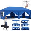 JUMMICO Gazebo 3x6 Pieghevole｜Assemblaggio in 5 Minuti｜Altezza Regolabile & 10cm più Alta｜Stabile al Vento & Impermeabile｜Protezione UV 50+｜Per Giardino, Campeggio & Feste Blu