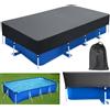 OIOYLEY Copertura per piscina rettangolare 157 x 83 m per piscine fuori terra 13 x 7 con coulisse 157 x 83 cm coperture invernali per piscine con telaio rettangolare, copertura di sicurezza per piscina solare
