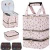 mumisuto Porta Smalti Organizer,Contenitore per unghie di grande capacità per 60 Flaconi di smalto e 1 lampada LED per unghie, Organizer per Unghie,3 Ripiani Scatola da Viaggio Per Smalti per Nail Art