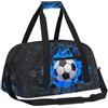 Ackutea Borsone da viaggio per bambini, borsa sportiva da palestra per ragazzi, scuola o durante la notte, weekender, pigiama party, allenamento, Calcio Blu, Borsone