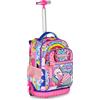 Mitama Trolley Scuola Run Maxi DAISYPOP, Rosa, Doppio Scomparto, Tasca Frontale, 2 Tasche Laterali, Scuola Elementare e Tempo Libero, Bambina