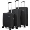 VOYAN Set Valigie SDR, Set di 3 Trolley Rigidi Espandibili con Valigia da Cabina, Valigia Media e Valigia Grande 23kg, Bagaglio da Viaggio con Chiusura di Sicurezza e Ruote Doppie Girevoli