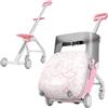 AODI Valigia Cavalcabile per Bambini, Bagaglio da Viaggio Leggero 2 in 1 con Ruote Girevoli a 360°, Trolley da Trasporto Durevole per Ragazze e Ragazzi (Blu e bianco stile graffiti)