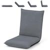 COSTWAY Sedia da Pavimento, con Schienale Regolabile a 6 Livelli, Cuscino da Terra Pighevole Imbottito in Spugna, Sedia Reclinabile per Salotto Camera da Letto Studio Relax Lettura (Grigio)