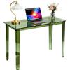 solaround Scrivania in Acrilico, trasparente, moderna Scrivania per case e Ufficio, Salvaspazio, Acrylic Desk (Verde, 110 cm)