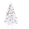 Outsunny HOMCOM Albero di Natale Bianco 150cm con Addobbi, 680 Rami, Innevato | Albero di Natale Artificiale, PVC