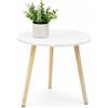 cecaro group Tavolino da Salotto Bianco 39x39x41 cm - Tavolino Basso con Piano in MDF e Gambe in Legno Naturale