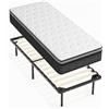 DEWINNER Set Materasso Singolo 80x190 a Molle e Schiuma alto 30 cm + Rete in ferro a doghe，in Legno Ortopedica，con 6 piedi Smontabile，Altezza 35cm，Confortevole e Traspirante，da montaggiare