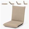 COSTWAY Sedia da Pavimento, con Schienale Regolabile a 6 Livelli, Cuscino da Terra Pighevole Imbottito in Spugna, Sedia Reclinabile per Salotto Camera da Letto Studio Relax Lettura (Beige)