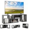 KOMFOTTEU Mobile TV Soggiorno Liberamente Combinabile da 2 Pezzi, Mobiletto TV Multifunzione per TV fino a 60", Mobile Porta TV in Legno con Vani Aperti e Chiusi, per Camera da Letto (Grigio)