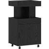 vidaXL Carrello da Bar Rovere Nero 50 x 41 x 89 cm