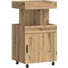 vidaXL Carrello da Bar Rovere Artigianale 50 x 41 x 89 cm