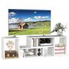 GIANTEX Mobile per TV, combinabile, in legno, 2 pezzi, per TV fino a 60 pollici, scaffale angolare multifunzionale, colore: bianco