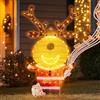 DELICHTER Renna Illuminata Decorazione da Esterno con 146 LED Bianco Caldo, Decorazione Animata per Natale con Musica e Sensore di Movimento, Renna di Natale per Giardino, Interno/Esterno, 80 cm