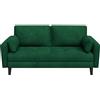Soberine Divano a 2 Posti Divanetto da Salotto Imbottito con 2 Cuscini e Tasche Laterali Sofa Relax per Soggiorno camera da letto Appartamento (Velluto, Verde)