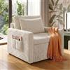 Xbro Poltrona Letto 3 in 1 Estraibile, Poltrona Letto Singolo Compatta per Ospiti e Piccoli Spazi, Divano Letto Salvaspazio con Tasche Laterali, 83x83x75 cm/Letto 196x69 cm, Beige
