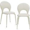 Chleby Set di 2 Sedie da Pranzo Eleganti Sedia in Pelle con Seduta Imbottita e Gambe in Metallo Sedie Cucina con Schienale Sedia a conchiglia per Sala da Pranzo, Soggiorno, Camera da Letto, Cucina