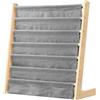 HUOLE Libreria - Scaffale per libri, scaffale per bambini, 6 ripiani in metallo, libreria con scomparti di stoccaggio, 75 x 30 x 76 cm, colore: grigio