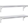 vidaXL Mensole a Muro 2 pz 75x23,5 cm Argento in Acciaio Inossidabile
