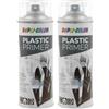 DUPLI-COLOR 557163 PLASTIC PRIMER Trasparente 400 ml (Confezione da 2)