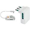 VIMAR Fp00511.C.B Multipla Universale Con Interruttore Luminoso, 2 Biprese, 1 Presa Universale & Ri.00311.B Adattatore Multiplo Salvaspazio Con 3 Uscite Bpresa Sicury 2P+T 16 A, Spina Grande 2P+T 16