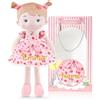 LeyaDoll Giocattolo personalizzato per bambina (40,6 cm), My First Christmas Dolls, Leya Doll Rag Doll in peluche, giocattolo per neonati, bambini piccoli, bambina fragola